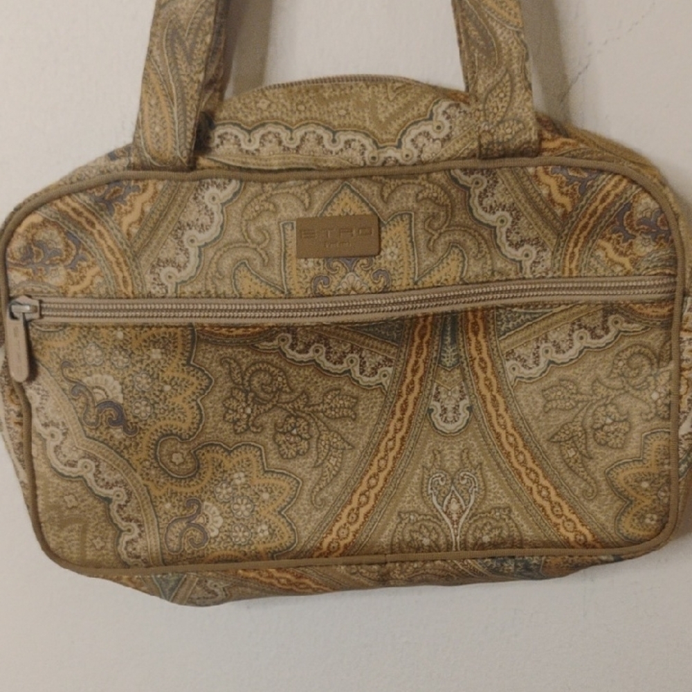 Authentic Etro Paisley Shoulder Bag Beige Gold Designer Boho Chic Handbag - Picture 7 of 8